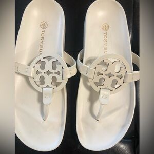Tory Burch Millers Sandals White.  Size 8.